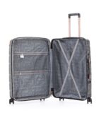 סט מזוודות קשיחות בלתי שבירות יוקרתי 3 יח' 31/27/19 Swiss Voyager Amsterdam בצבע שחור כולל תיק איפור מתנה – תמונה 5