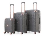 סט מזוודות קשיחות בלתי שבירות יוקרתי 3 יח' 31/27/19 Swiss Voyager Amsterdam בצבע אפור כולל תיק איפור מתנה – תמונה 2
