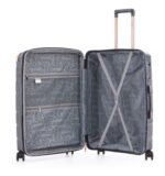 סט מזוודות קשיחות בלתי שבירות יוקרתי 3 יח' 31/27/19 Swiss Voyager Amsterdam בצבע נייבי כולל תיק איפור מתנה – תמונה 6