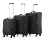 ⁦סט מזוודות בד יוקרתי  3 יח' 28| 24|20  Swiss Royal Tokyo בנפח מוגדל צבע שחור מלאנז'⁩ – תמונה ⁦2⁩