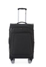 ⁦סט מזוודות בד יוקרתי  3 יח' 28| 24|20  Swiss Royal Tokyo בנפח מוגדל צבע שחור מלאנז'⁩ – תמונה ⁦5⁩