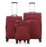 סט מזוודות בד יוקרתי  3 יח' 28| 24|20  Swiss Royal Tokyo בנפח מוגדל צבע בורדו