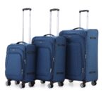 ⁦סט מזוודות בד יוקרתי  3 יח' 28| 24|20  Swiss Royal Tokyo בנפח מוגדל צבע ג'ינס⁩ – תמונה ⁦2⁩