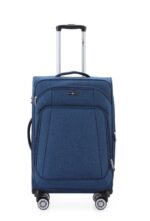 ⁦סט מזוודות בד יוקרתי  3 יח' 28| 24|20  Swiss Royal Tokyo בנפח מוגדל צבע ג'ינס⁩ – תמונה ⁦5⁩