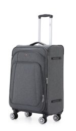 סט מזוודות בד יוקרתי 3 יח' 28| 24|20 Swiss Royal Tokyo בנפח מוגדל צבע אפור מלאנז' – תמונה 4