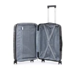 סט מזוודות קשיחות בלתי שבירות 3 יח' Swiss Voyager Armor בצבע שחור – גדלים 20/24/28 אינץ – תמונה 6