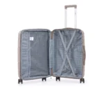 ⁦סט מזוודות קשיחות בלתי שבירות 3 יח' Swiss Voyager Armor בצבע שמפנייה – גדלים 20/24/28 אינץ⁩ – תמונה ⁦6⁩