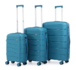⁦סט מזוודות קשיחות בלתי שבירות 3 יח' Swiss Voyager Armor בצבע כחול-ירוק – גדלים 20/24/28 אינץ⁩ – תמונה ⁦2⁩