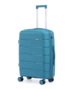 ⁦סט מזוודות קשיחות בלתי שבירות 3 יח' Swiss Voyager Armor בצבע כחול-ירוק – גדלים 20/24/28 אינץ⁩ – תמונה ⁦3⁩