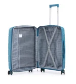 ⁦סט מזוודות קשיחות בלתי שבירות 3 יח' Swiss Voyager Armor בצבע כחול-ירוק – גדלים 20/24/28 אינץ⁩ – תמונה ⁦6⁩