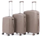 ⁦סט מזוודות קשיחות בלתי שבירות 3 יח' Swiss Royal Bali בצבע שמפנייה – גדלים 20/24/28 אינץ⁩ – תמונה ⁦2⁩