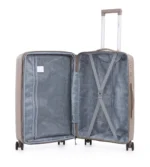 ⁦סט מזוודות קשיחות בלתי שבירות 3 יח' Swiss Royal Bali בצבע שמפנייה – גדלים 20/24/28 אינץ⁩ – תמונה ⁦4⁩