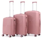 סט מזוודות קשיחות בלתי שבירות 3 יח' Swiss Royal Bali בצבע רוז גולד – גדלים 20/24/28 אינץ – תמונה 4