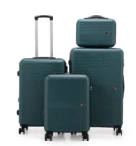  סט מזוודות קשיחות 4 יח' /28/24/20/14 אינטש Swiss Voyager Bronx בצבע ירוק בקבוק