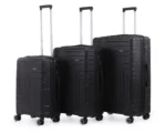 ⁦סט מזוודות קשיחות בלתי שבירות 3 יח' 31/26/20 Swiss Royal Florida בצבע שחור⁩ – תמונה ⁦2⁩