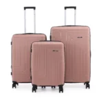 סט מזוודות קשיחות בלתי שבירות 3 יח' 31/26/20 Swiss Royal Florida בצבע רוז גולד