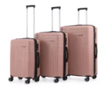 ⁦סט מזוודות קשיחות בלתי שבירות 3 יח' 31/26/20 Swiss Royal Florida בצבע רוז גולד⁩ – תמונה ⁦2⁩