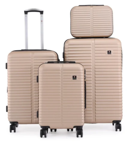 סט מזוודות קשיחות 4 יח' 28/24/20 /14 Swiss London בצבע שמפנייה