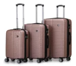 ⁦סט מזוודות קשיחות 4 יח' 28/24/20 /14 Swiss London בצבע רוז גולד⁩ – תמונה ⁦2⁩