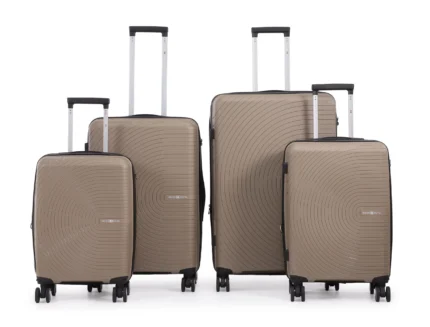 סט 4 מזוודות קשיחות בלתי שבירות 30/25/21/19 Swiss Royal  דגם Miami בצבע שמפנייה