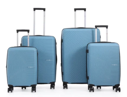 סט 4 מזוודות קשיחות בלתי שבירות 30/25/21/19 Swiss Royal  דגם Miami בצבע ג'ינס