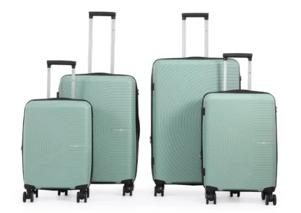 סט 4 מזוודות קשיחות בלתי שבירות 30/25/21/19 Swiss Royal  דגם Miami בצבע ירוק פיסטוק