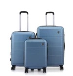 סט מזוודות קשיחות  3 יח'  28/24/20 אינץ דגם Milano מבית Swiss Voyager בצבע ג'ינס
