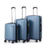 ⁦סט מזוודות קשיחות  3 יח'  28/24/20 אינץ דגם Milano מבית Swiss Voyager בצבע ג'ינס⁩ – תמונה ⁦2⁩