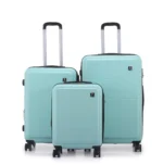 סט מזוודות קשיחות 3 יח' 28/24/20 אינץ דגם Milano מבית Swiss Voyager בצבע מנטה