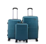 סט מזוודות קשיחות 3 יח' 28/24/20 אינץ דגם Milano מבית Swiss Voyager בצבע ירוק בקבוק