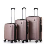 סט מזוודות קשיחות 3 יח' 28/24/20 אינץ דגם Milano מבית Swiss Voyager בצבע רוז גולד – תמונה 2