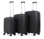 ⁦סט מזוודות קשיחות בלתי שבירות 3 יח' Swiss Voyager Spirit בצבע שחור – גדלים 20/24/28 אינץ⁩ – תמונה ⁦2⁩