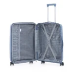 ⁦סט מזוודות קשיחות בלתי שבירות 3 יח' Swiss Voyager Spirit בצבע גינס – גדלים 20/24/28 אינץ⁩ – תמונה ⁦4⁩