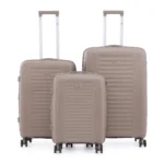 סט מזוודות קשיחות בלתי שבירות 3 יח' Swiss Voyager Spirit בצבע שמפנייה – גדלים 20/24/28 אינץ