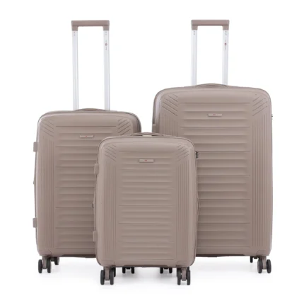 סט מזוודות קשיחות בלתי שבירות 3 יח' Swiss Voyager Spirit בצבע שמפנייה – גדלים 20/24/28 אינץ