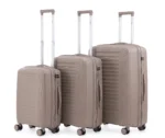 ⁦סט מזוודות קשיחות בלתי שבירות 3 יח' Swiss Voyager Spirit בצבע שמפנייה – גדלים 20/24/28 אינץ⁩ – תמונה ⁦2⁩