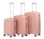 ⁦סט מזוודות קשיחות בלתי שבירות 3 יח' Swiss Voyager Spirit בצבע רוז גולד – גדלים 20/24/28 אינץ⁩ – תמונה ⁦2⁩