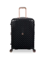 ⁦סט 5 מזוודות יוקרה בלתי שבירות Glitzy מבית IT Luggage - חלקים בגדלים 32″ / 28″ / 24″ / 20″ + תיק איפור תואם צבע רוז גולד מטאלי⁩ – תמונה ⁦4⁩