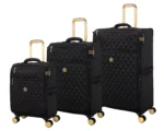 סט מזוודות בד קלות 3 יח' 30/25/20 מבית IT Luggage דגם GLIMMERING בצבע שחור – תמונה 5