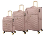 סט מזוודות בד קלות 3 יח' 30/25/20 מבית IT Luggage דגם GLIMMERING בצבע ורוד מוזהב – תמונה 3