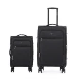 זוג מזוודות בד קלות 28/20 אינץ' Swiss Alpine בצבע שחור