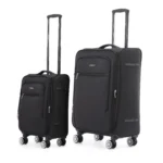 ⁦זוג מזוודות בד קלות 28/20 אינץ' Swiss Alpine בצבע שחור⁩ – תמונה ⁦2⁩