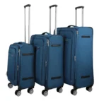 ⁦סט מזוודות בד  3 יח'  28| 24|20  Swiss Royal Brooklyn  נפח מוגדל צבע גינס⁩ – תמונה ⁦2⁩