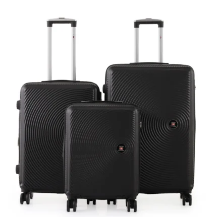 סט מזוודות קשיחות 3 יח /30/25/20 Swiss Voyager Berlin  בצבע שחור
