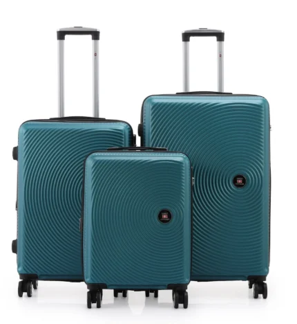 סט מזוודות קשיחות 3 יח /30/25/20 Swiss Voyager Berlin  בצבע ירוק בקבוק