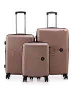 סט מזוודות קשיחות 3 יח /30/25/20 Swiss Voyager Berlin  בצבע רוז גולד