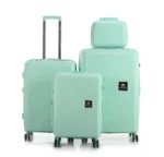 סט מזוודות קשיחות בלתי שבירות במגוון צבעים 20/26/30 אינץ' Swiss Boston - תיק איפור במתנה בצבע מנטה