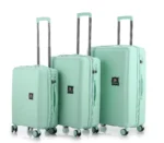 ⁦סט מזוודות קשיחות בלתי שבירות במגוון צבעים 20/26/30 אינץ' Swiss Boston - תיק איפור במתנה בצבע מנטה⁩ – תמונה ⁦2⁩