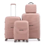 סט מזוודות  קשיחות בלתי שבירות  4 יח' 28/24/20/14 Swiss Brazil בצבע רוז גולד