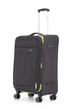 ⁦סט מזוודות בד  3 יח'  28| 24|20  Swiss Royal Brooklyn  נפח מוגדל צבע שחור מלאנז' שילוב ירוק⁩ – תמונה ⁦3⁩